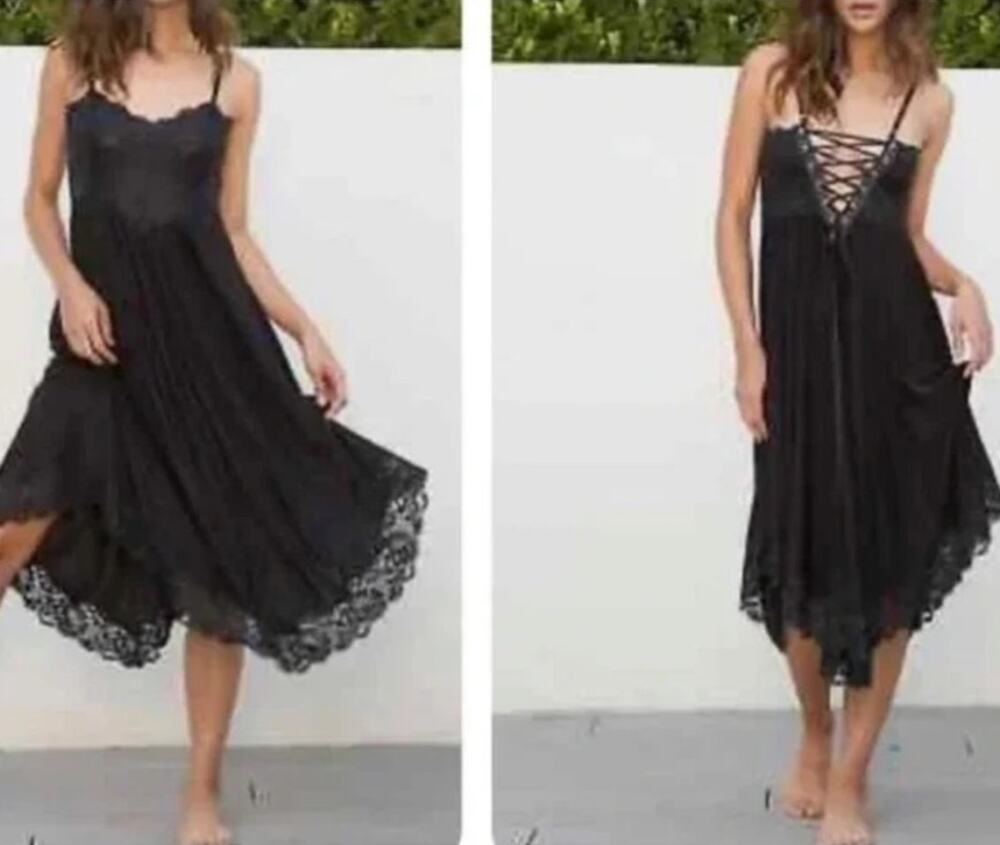 We are HAH the Evelyn Reversible Dress in Noir Black - S